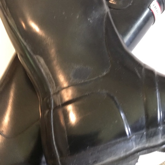 Hunter Classic Tall Gloss Black Rain Boots with buckle Womens 7 - Picture 11 of 15